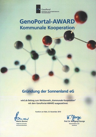 GenoPortal Award 2010 Sonnenland